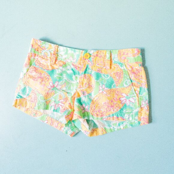 Lilly Pulitzer The Walsh Short Pop Goes The Lemur Graphic Print Shorts Size 2